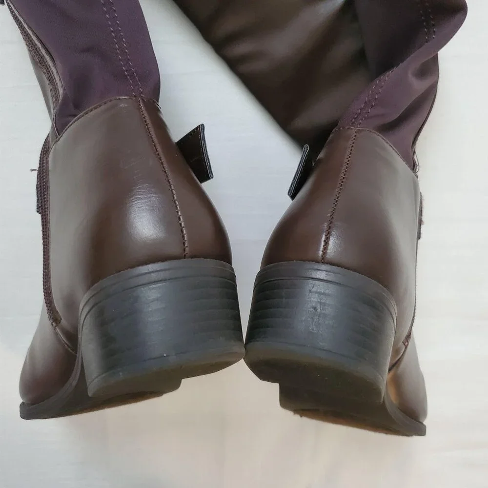 Rampage Women's Ram-Ivey Tall Riding Faux Leather Boots Dark Brown Size 6.5M - Picture 8 of 9